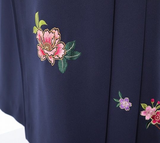 卒業式袴単品レンタル[刺繍]紺色に桜刺繍[身長158-162cm]No.545